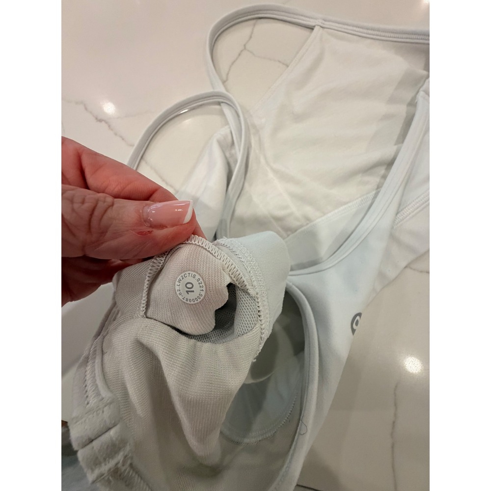 Lululemon Flow Y Bra White Size 10 Strappy Racerback Yoga - Picture 14 of 16